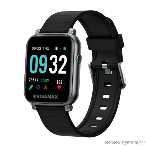 Vivamax GYVOSB Aktivitásmérő okosóra pulzus, vérnyomás mérés, alvás elemzés funkcióval, fekete