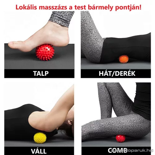 Vivamax GYVTMLF Tüskés masszázslabda, masszírozó labda, 7,5 cm, fekete