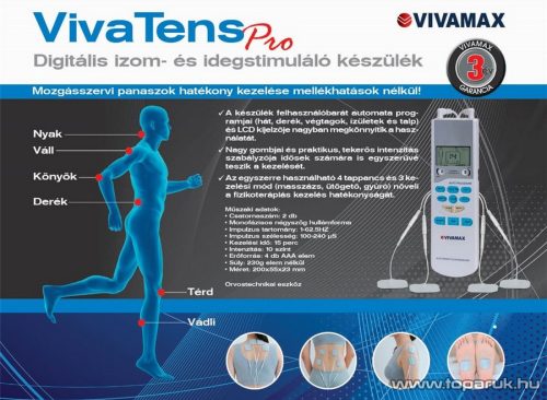 Vivamax GYVTT1 VivaTens Pro digitális izom- és idegstimuláló készülék