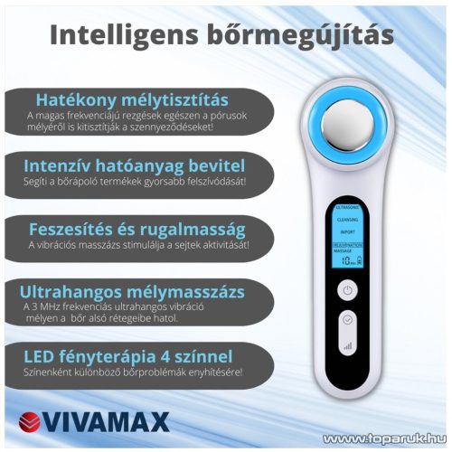 Vivamax GYVUM4 SkinMax Ultrahangos mélymasszázs készülék fényterápiával