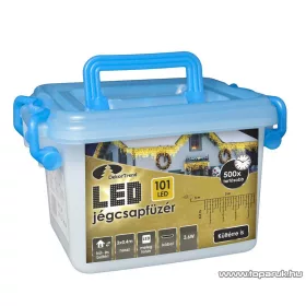   Design Dekor KDL 126 Kültéri LED-es jégcsap füzér, 300 x 40 cm, 101 db meleg fehér LED-del, fekete vezetékkel