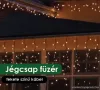 Design Dekor KDL 126 Kültéri LED-es jégcsap füzér, 300 x 40 cm, 101 db meleg fehér LED-del, fekete vezetékkel