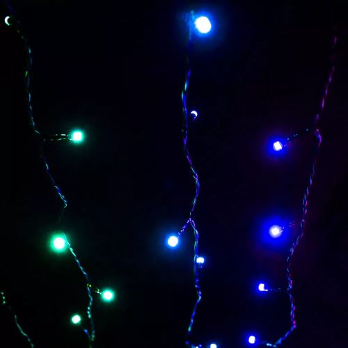 DekorTrend KBT 320 HEYLIGHT Kültéri okos fényfüggöny, 200 db RGB színes LED-del, fekete kábellel, Bluetooth vezérléssel, 90 x 200 cm (IP44)