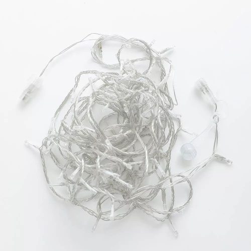 Crystalline KAT 052 WH Kültéri toldható LED fényfüzér, 400 cm, 50 db HIDEG FEHÉR LED-del, átlátszó kábel