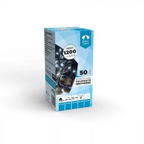   Crystalline KAT 055 WH BK Kültéri toldható LED fényfüzér, 400 cm, 50 db HIDEG FEHÉR LED-del, fekete színű kábel