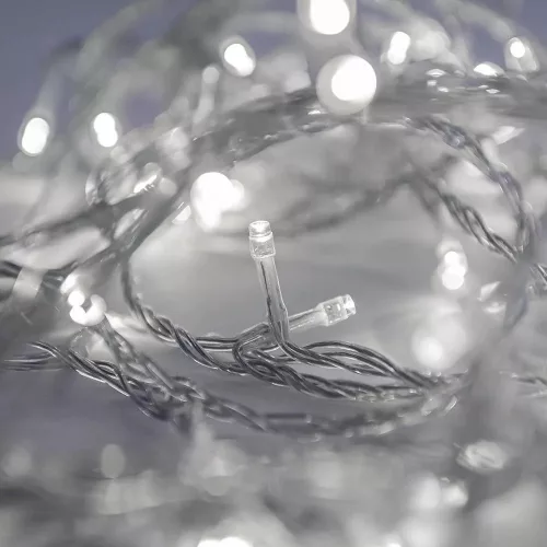 Crystalline KAT 102 WH Kültéri toldható LED fényfüzér, 800 cm, 100 db HIDEG FEHÉR LED-del, átlátszó kábel