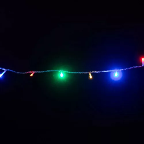 Crystalline KAT 103 MULTI Kültéri toldható LED fényfüzér, 800 cm, 100 db SZÍNES LED-del, átlátszó kábel