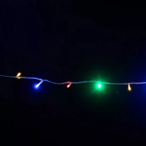 Crystalline KAT 103 MULTI Kültéri toldható LED fényfüzér, 800 cm, 100 db SZÍNES LED-del, átlátszó kábel
