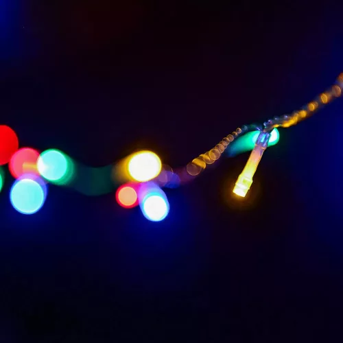 Crystalline KAT 103 MULTI Kültéri toldható LED fényfüzér, 800 cm, 100 db SZÍNES LED-del, átlátszó kábel