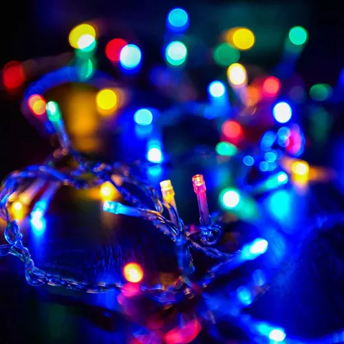 Crystalline KAT 103 MULTI Kültéri toldható LED fényfüzér, 800 cm, 100 db SZÍNES LED-del, átlátszó kábel