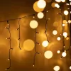 Crystalline KAT 204 WW BK Kültéri toldható LED jégcsapfüzér, 300 x 40 cm, 100 db MELEG FEHÉR LED-del, fekete színű kábel