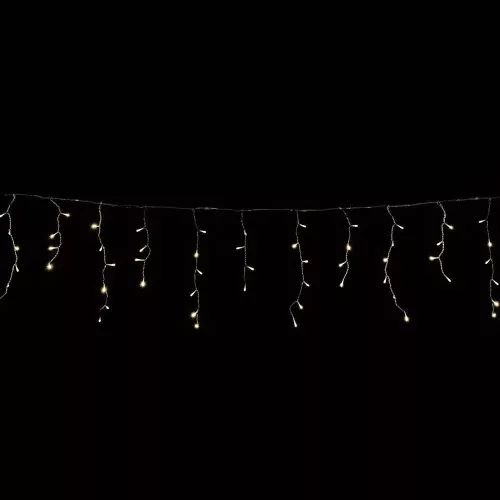 Crystalline KAT 204 WW BK Kültéri toldható LED jégcsapfüzér, 300 x 40 cm, 100 db MELEG FEHÉR LED-del, fekete színű kábel
