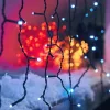 Crystalline KAT 205 WH BK Kültéri toldható LED jégcsapfüzér, 300 x 40 cm, 100 db HIDEG FEHÉR LED-del, fekete színű kábel