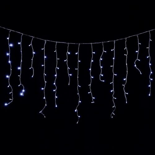 Crystalline KAT 212 WH Kültéri toldható LED jégcsapfüzér, 200 x 90 cm, 138 db HIDEH FEHÉR LED-del, átlátszó kábel