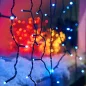   Crystalline KAT 215 WH BK Kültéri toldható LED jégcsapfüzér, 200 x 90 cm, 138 db HIDEG FEHÉR LED-del, fekete színű kábel