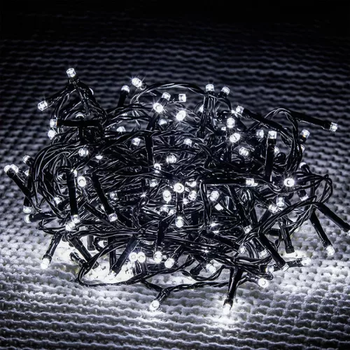 Crystalline KAT 215 WH BK Kültéri toldható LED jégcsapfüzér, 200 x 90 cm, 138 db HIDEG FEHÉR LED-del, fekete színű kábel