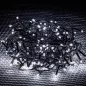   Crystalline KAT 215 WH BK Kültéri toldható LED jégcsapfüzér, 200 x 90 cm, 138 db HIDEG FEHÉR LED-del, fekete színű kábel
