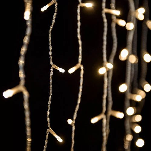 Crystalline KAT 301 WW Kültéri toldható LED fényfüggöny, 200 x 90 cm, 192 db MELEG FEHÉR LED-del, átlátszó kábel