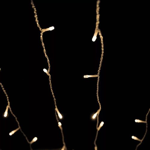 Crystalline KAT 301 WW Kültéri toldható LED fényfüggöny, 200 x 90 cm, 192 db MELEG FEHÉR LED-del, átlátszó kábel