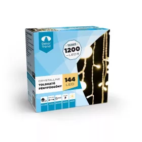   Crystalline KAT 311 WW Kültéri toldható LED fényfüggöny, 120 x 120 cm, 144 db MELEG FEHÉR LED-del, átlátszó kábel