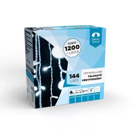   Crystalline KAT 312 WH Kültéri toldható LED fényfüggöny, 120 x 120 cm, 144 db HIDEG FEHÉR LED-del, átlátszó kábel