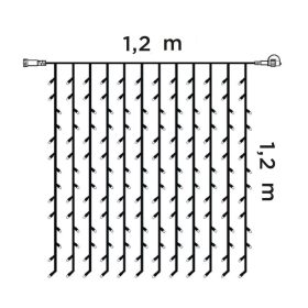  Crystalline KAT 313 MULTI Kültéri toldható LED fényfüggöny, 120 x 120 cm, 144 db SZÍNES LED-del, átlátszó kábel