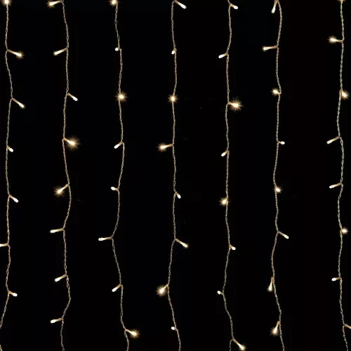 Crystalline KAT 331 WW Kültéri toldható LED fényfüggöny, 90 x 200 cm, 192 db MELEG FEHÉR LED-del, átlátszó kábel