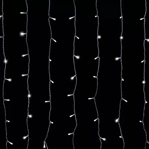 Crystalline KAT 332 WH Kültéri toldható LED fényfüggöny, 90 x 200 cm, 192 db HIDEG FEHÉR LED-del, átlátszó kábel