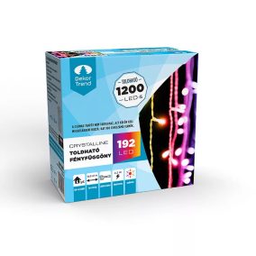   Crystalline KAT 333 MULTI Kültéri toldható LED fényfüggöny, 90 x 200 cm, 192 db SZÍNES LED-del, átlátszó kábel