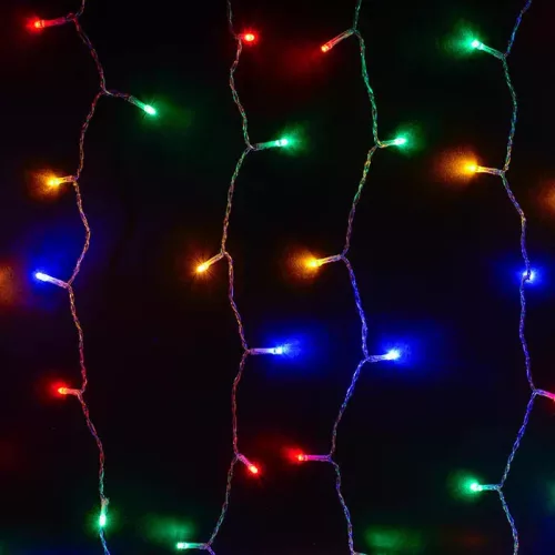 Crystalline KAT 333 MULTI Kültéri toldható LED fényfüggöny, 90 x 200 cm, 192 db SZÍNES LED-del, átlátszó kábel