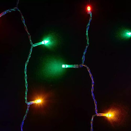 Crystalline KAT 343 MULTI Kültéri toldható LED fényfüggöny, 200 x 250 cm, 500 db SZÍNES LED-del, átlátszó kábel