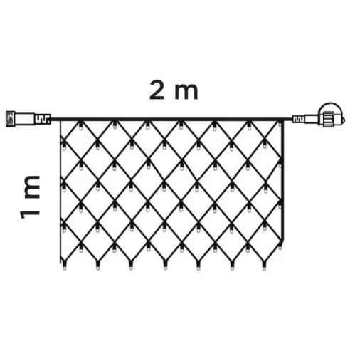 Crystalline KAT 402 WH Kültéri toldható LED fényháló, 200 x 100 cm, 96 db HIDEG FEHÉR LED-del, átlátszó kábel