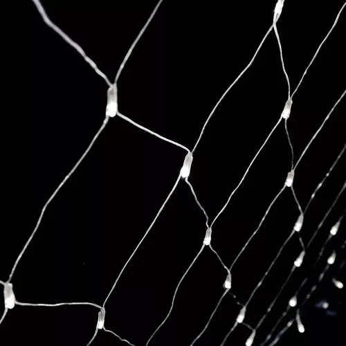 Crystalline KAT 402 WH Kültéri toldható LED fényháló, 200 x 100 cm, 96 db HIDEG FEHÉR LED-del, átlátszó kábel