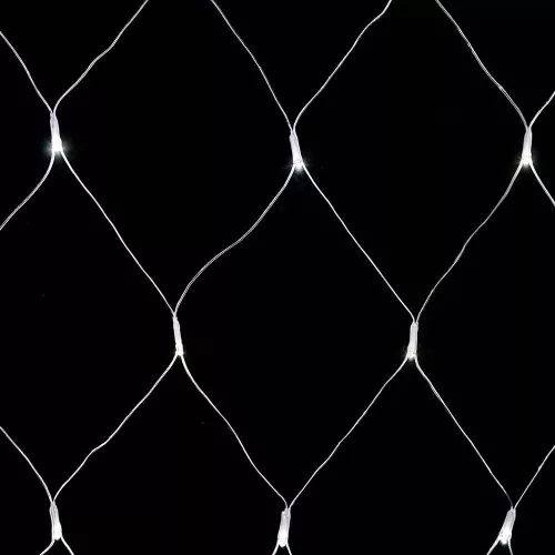 Crystalline KAT 402 WH Kültéri toldható LED fényháló, 200 x 100 cm, 96 db HIDEG FEHÉR LED-del, átlátszó kábel