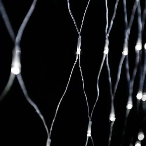 Crystalline KAT 402 WH Kültéri toldható LED fényháló, 200 x 100 cm, 96 db HIDEG FEHÉR LED-del, átlátszó kábel