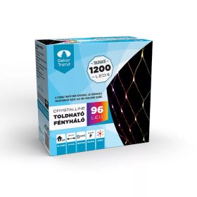   Crystalline KAT 403 MULTI Kültéri toldható LED fényháló, 200 x 100 cm, 96 db SZÍNES LED-del, átlátszó kábel