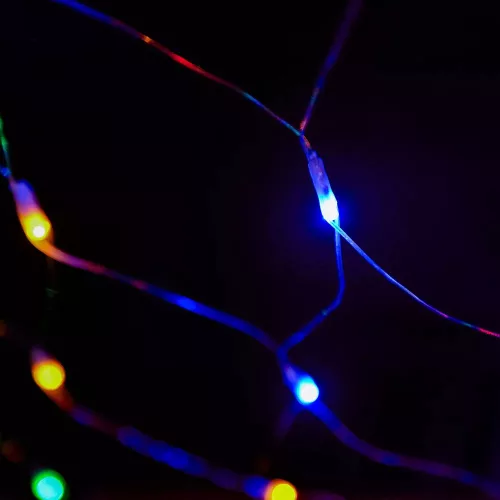 Crystalline KAT 403 MULTI Kültéri toldható LED fényháló, 200 x 100 cm, 96 db SZÍNES LED-del, átlátszó kábel