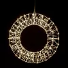 Crystalline KAT 504 WW Kültéri toldható fémvázas kör ablakdísz, 30 cm átmérő, 300 db micro MELEG FEHÉR LED-del, átlátszó kábel