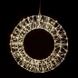   Crystalline KAT 504 WW Kültéri toldható fémvázas kör ablakdísz, 30 cm átmérő, 300 db micro MELEG FEHÉR LED-del, átlátszó kábel