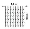 Crystalline KAT 511 WW Kültéri toldható LED CSILLAG fényfüggöny, 120 x 80 cm, 90 db MELEG FEHÉR LED-del, átlátszó kábel