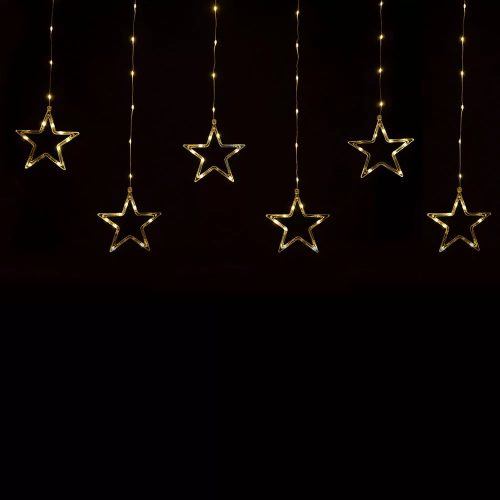 Crystalline KAT 511 WW Kültéri toldható LED CSILLAG fényfüggöny, 120 x 80 cm, 90 db MELEG FEHÉR LED-del, átlátszó kábel