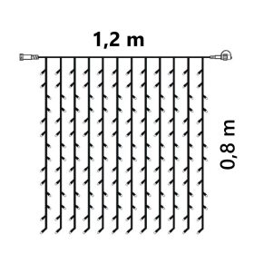   Crystalline KAT 521 WW Kültéri toldható LED CSILLAG fényfüggöny, 120 x 80 cm, 120 db MELEG FEHÉR LED-del, átlátszó kábel