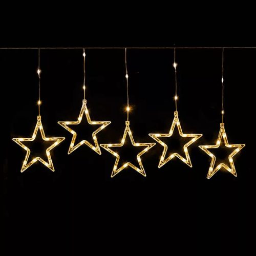 Crystalline KAT 521 WW Kültéri toldható LED CSILLAG fényfüggöny, 120 x 80 cm, 120 db MELEG FEHÉR LED-del, átlátszó kábel