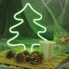 DekorTrend KDA 101 Beltéri vezeték nélküli elemes neonfényű fenyő ablakdísz, ZÖLD színben világít, 31 cm