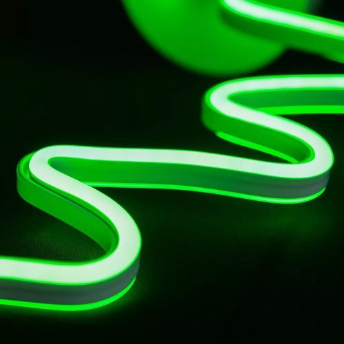 DekorTrend KDA 101 Beltéri vezeték nélküli elemes neonfényű fenyő ablakdísz, ZÖLD színben világít, 31 cm