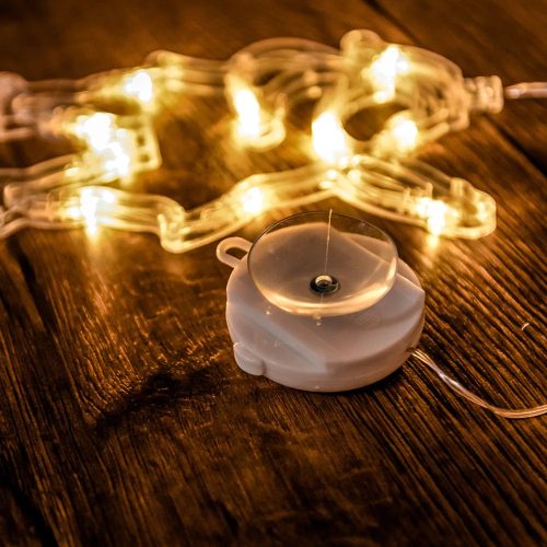 DekorTrend KDE 008 Beltéri elemes Mikulás ablakdísz tapadókoronggal, 12 x 20 cm, 12 db MELEG FEHÉR LED-del