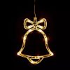 DekorTrend KDE 009 Beltéri elemes harang ablakdísz tapadókoronggal, 16 x 20 cm, 12 db MELEG FEHÉR LED-del