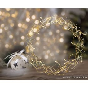   DekorTrend KDE 105 Beltéri ELEMES FÉNYKOSZORÚ 40 db meleg fehér fényű leddel, 30 cm