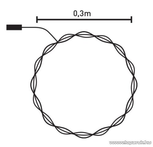 DekorTrend KDE 105 Beltéri ELEMES FÉNYKOSZORÚ 40 db meleg fehér fényű leddel, 30 cm