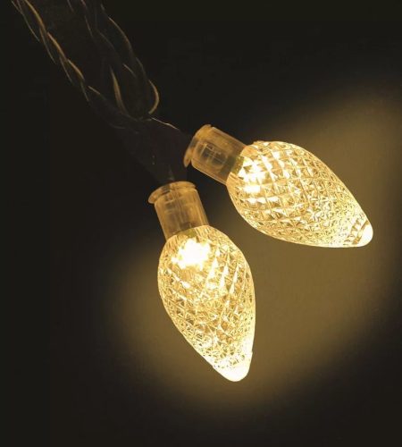 Design Dekor KDE 061 Kültéri 60 LED-es KRISTÁLYCSEPP fényfüzér, 12 m hosszú, zöld színű kábellel, meleg fehér fényű világítással